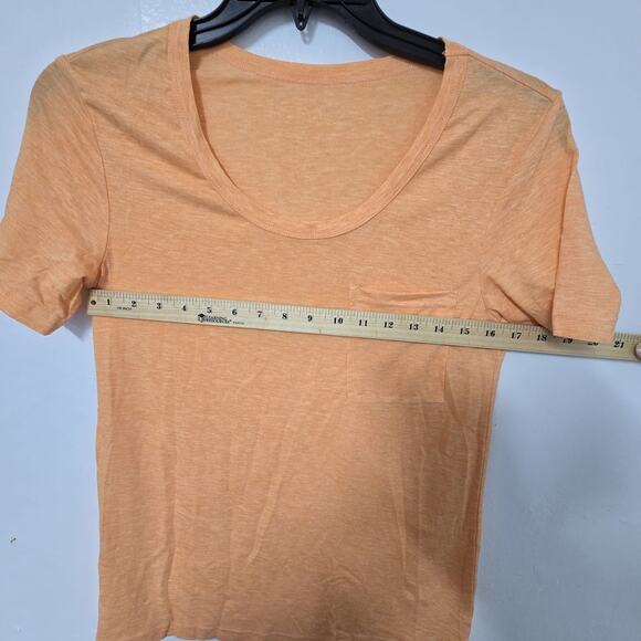 Women's Tunic T-Shirts Short Sleeve Round Neck Soft Loose Shirts Small Orange - Picture 4 of 9